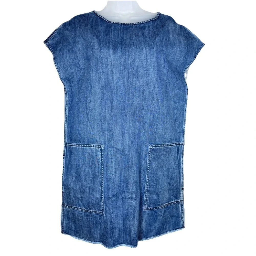 Aritzia Wilfred Free Nori Denim Mini Tunic Dress Blue‎ Size Medium Urban